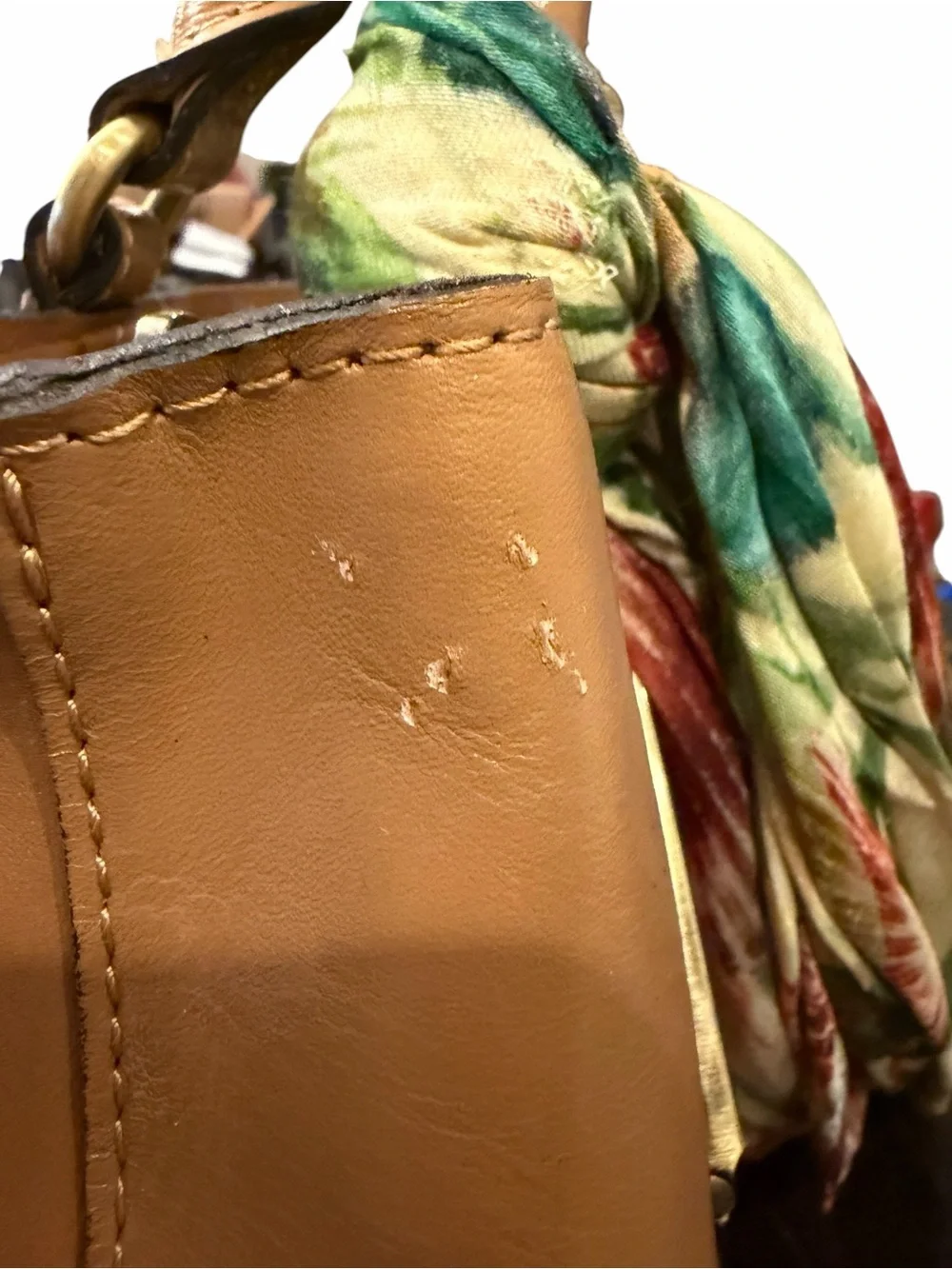 Patricia Nash Angela Naturals Seashell Kisslock Leather Handbag NEW DISTRESSED